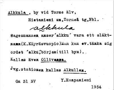 Bild på arkivkortet för arkivposten Alkkula