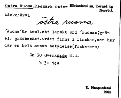Bild på arkivkortet för arkivposten Östra Ruona