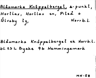 Bild på arkivkortet för arkivposten Blåsmarks Knöppelberget