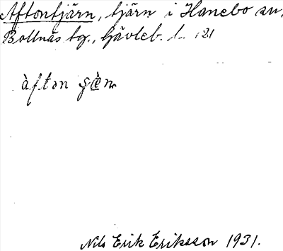 Bild på arkivkortet för arkivposten Aftontjärn