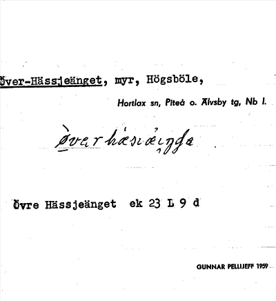 Bild på arkivkortet för arkivposten Över-Hässjeänget