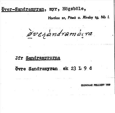 Bild på arkivkortet för arkivposten Över-Sandramyran