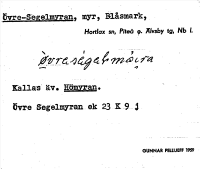 Bild på arkivkortet för arkivposten Övre-Segelmyran