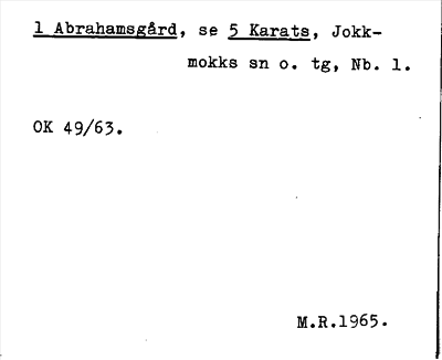 Bild på arkivkortet för arkivposten Abrahamsgård, se 5 Karats