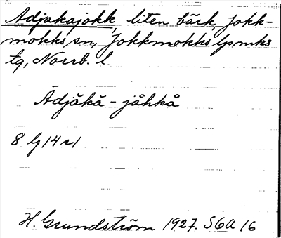 Bild på arkivkortet för arkivposten Adjakajokk