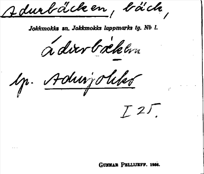 Bild på arkivkortet för arkivposten Adurbäcken