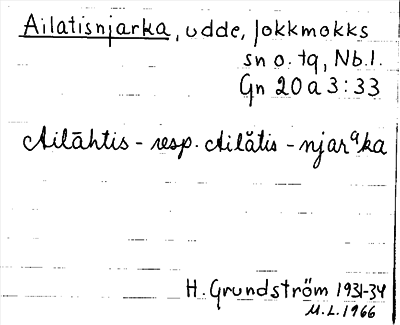 Bild på arkivkortet för arkivposten Ailatisnjarka