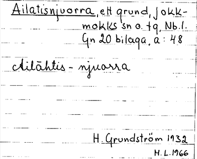 Bild på arkivkortet för arkivposten Ailatisnjuorra
