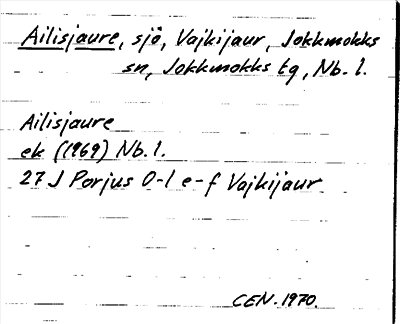 Bild på arkivkortet för arkivposten Ailisjaure
