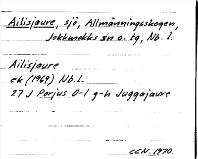 Bild på arkivkortet för arkivposten Ailisjaure