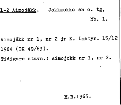 Bild på arkivkortet för arkivposten Aimojåkk