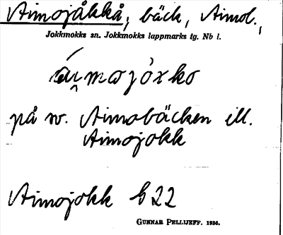 Bild på arkivkortet för arkivposten Aimojåkkå