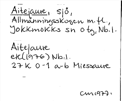Bild på arkivkortet för arkivposten Aitejaure