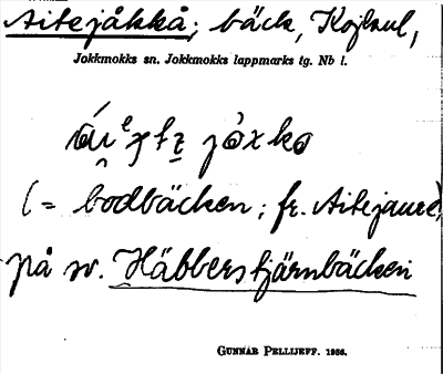 Bild på arkivkortet för arkivposten Aitejåkkå