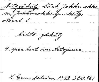 Bild på arkivkortet för arkivposten Aitejåkåtj