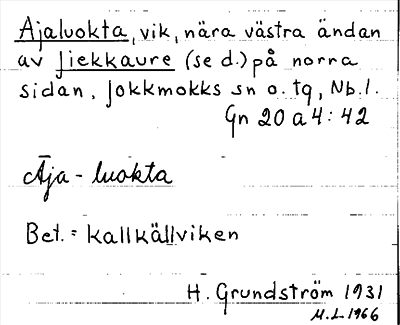 Bild på arkivkortet för arkivposten Ajaluokta