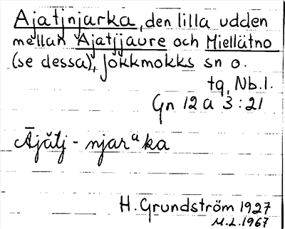 Bild på arkivkortet för arkivposten Ajatjnjarka