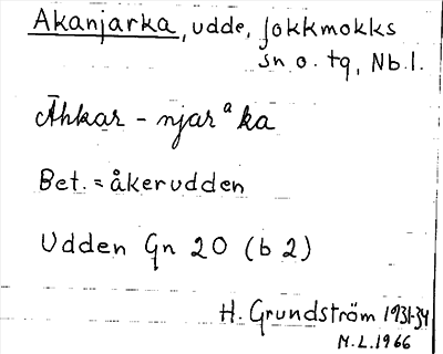 Bild på arkivkortet för arkivposten Akanjarka