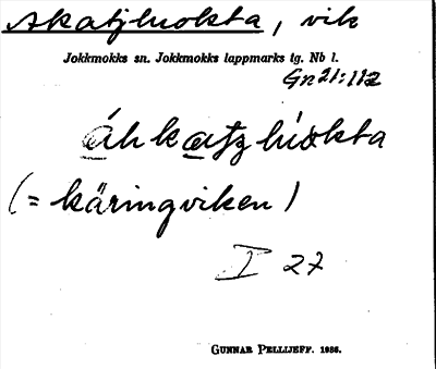 Bild på arkivkortet för arkivposten Akatjluokta
