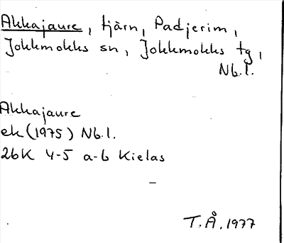 Bild på arkivkortet för arkivposten Akkajaure