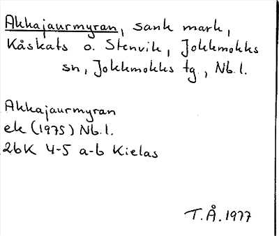 Bild på arkivkortet för arkivposten Akkajaurmyran