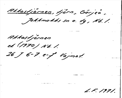 Bild på arkivkortet för arkivposten Akkastjärnen
