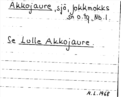 Bild på arkivkortet för arkivposten Akkojaure, se Lulle Akkojaure
