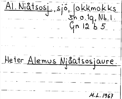 Bild på arkivkortet för arkivposten Al. Niåtsasj.