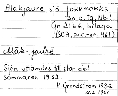 Bild på arkivkortet för arkivposten Alakjaure
