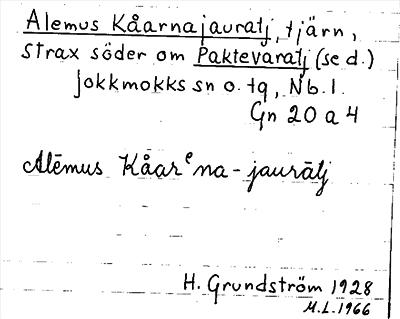Bild på arkivkortet för arkivposten Alemus Kåarnajauratj