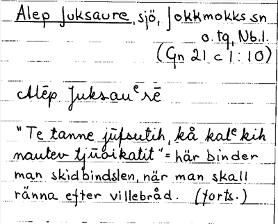 Bild på arkivkortet för arkivposten Alep Juksaure