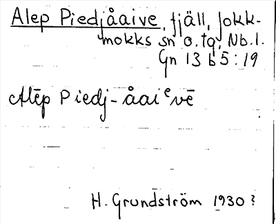 Bild på arkivkortet för arkivposten Alep Piedjåaive