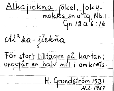 Bild på arkivkortet för arkivposten Alkajiekna