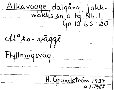 Bild på arkivkortet för arkivposten Alkavagge
