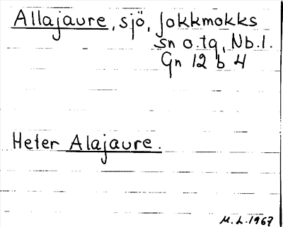 Bild på arkivkortet för arkivposten Allajaure