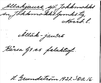 Bild på arkivkortet för arkivposten Allakjaure