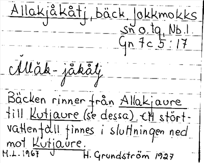 Bild på arkivkortet för arkivposten Allakjåkåtj