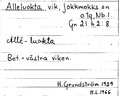 Bild på arkivkortet för arkivposten Alleluokta