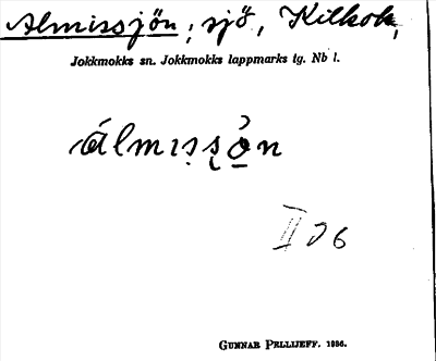 Bild på arkivkortet för arkivposten Almissjön