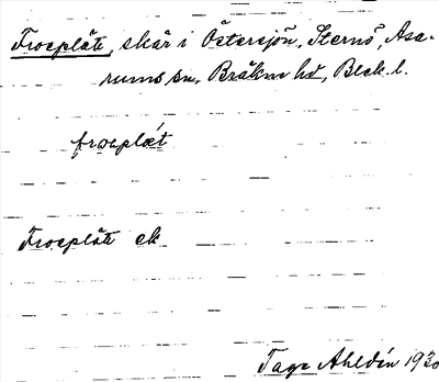 Bild på arkivkortet för arkivposten Froeplätt