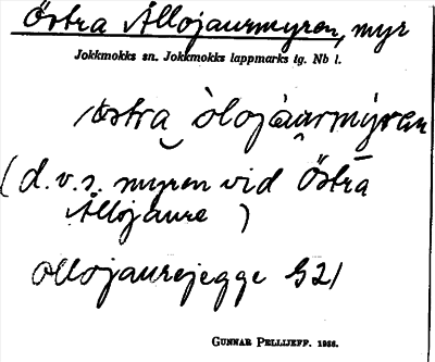 Bild på arkivkortet för arkivposten Östra Ållojaurmyren