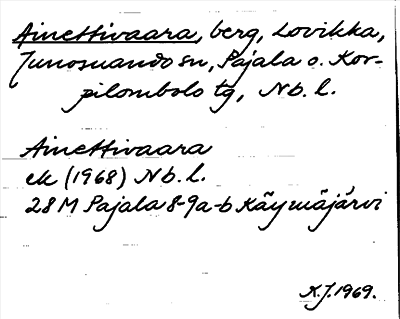 Bild på arkivkortet för arkivposten Ainettivaara
