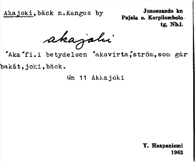 Bild på arkivkortet för arkivposten Akajoki