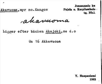 Bild på arkivkortet för arkivposten Akavuoma