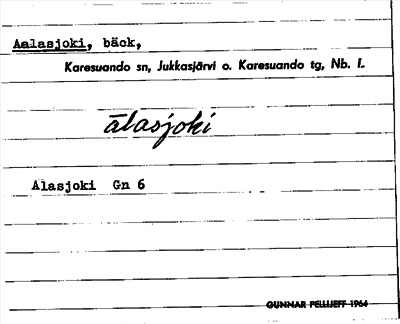 Bild på arkivkortet för arkivposten Aalasjoki