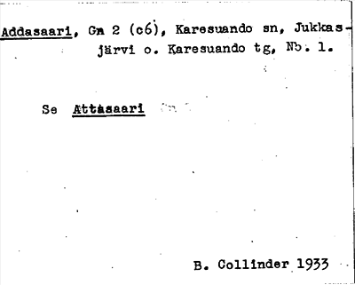 Bild på arkivkortet för arkivposten Addasaari, se Attasaari