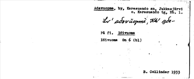 Bild på arkivkortet för arkivposten Adevuopme
