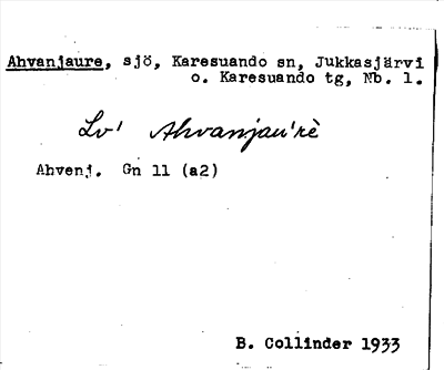 Bild på arkivkortet för arkivposten Ahvanjaure