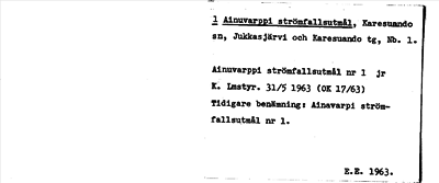 Bild på arkivkortet för arkivposten Ainuvarppi strömfallsutmål