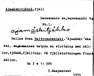 Bild på arkivkortet för arkivposten Ajamåskitjåhkå